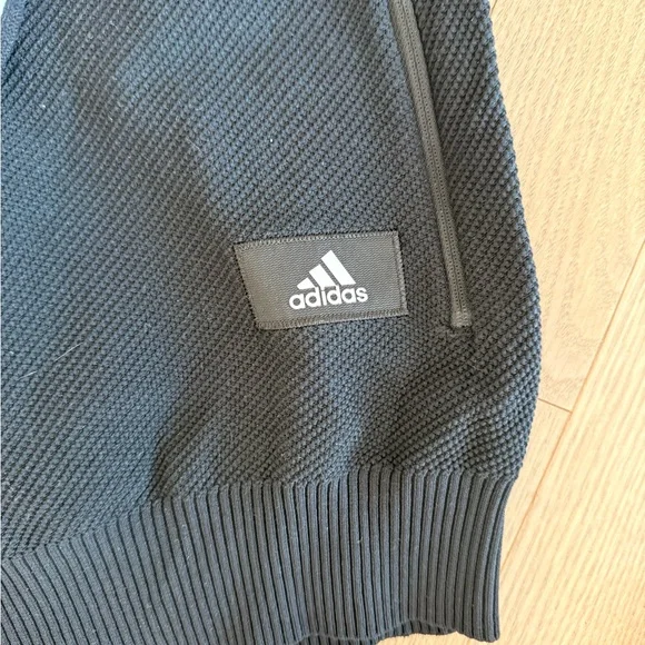 Adidas Black Ribbed Track Top - Picture 3 of 3
